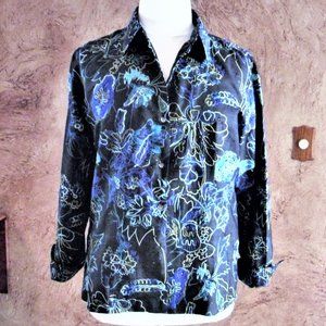 CHICO'S DESIGN FLORAL BLOUSE SIZE XL